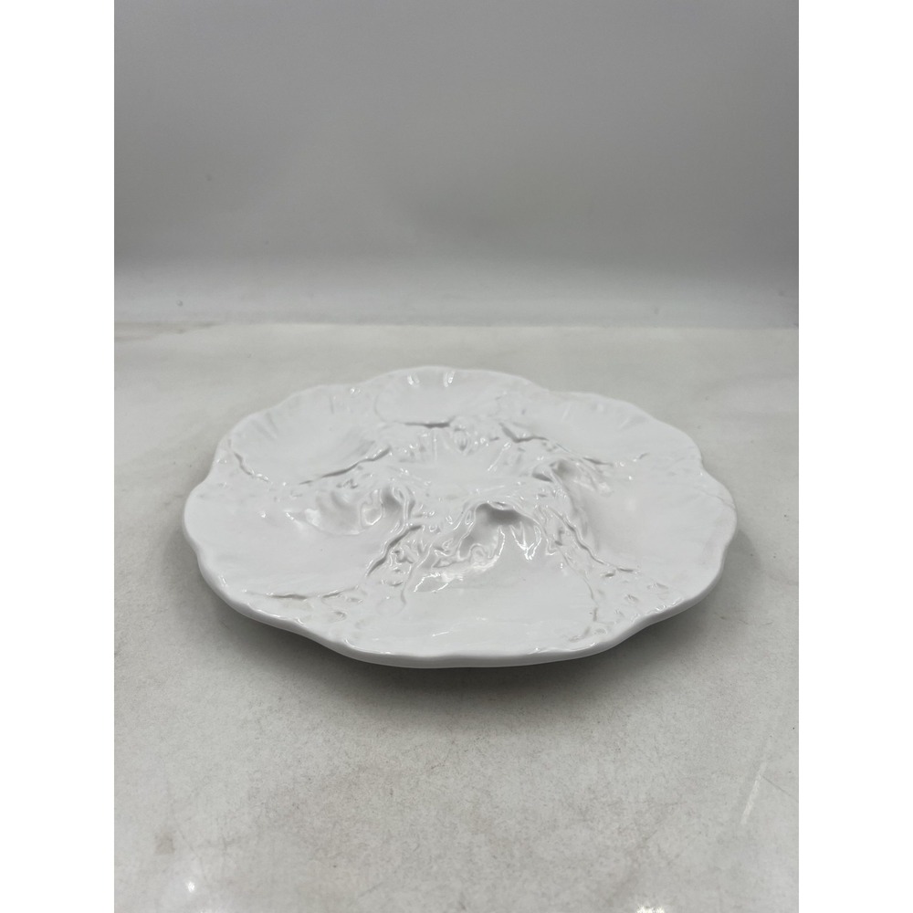 Neto & Gomes Oyster Plate White Ceramic Seafood Dish Starfish Center Portugal - Picture 2 of 11